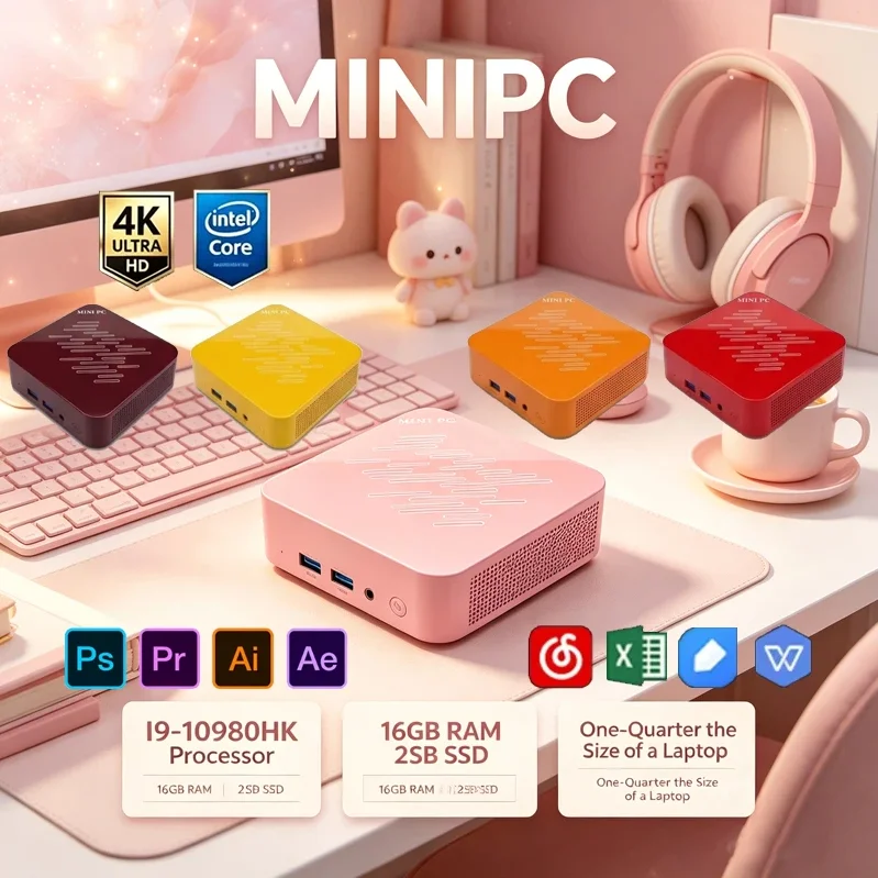 Açık Pembe Mini PC Intel I9‑10 - Pc Gaming Pink incelemesi ve fiyatı